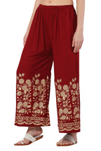 PAVONINE Maroon Color Floral Half Golden Print Sharara For Women - Distacart