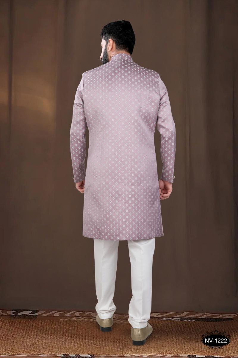 Joban Fashion Men's Pink Woven Jacquard Kurta with Pyjama