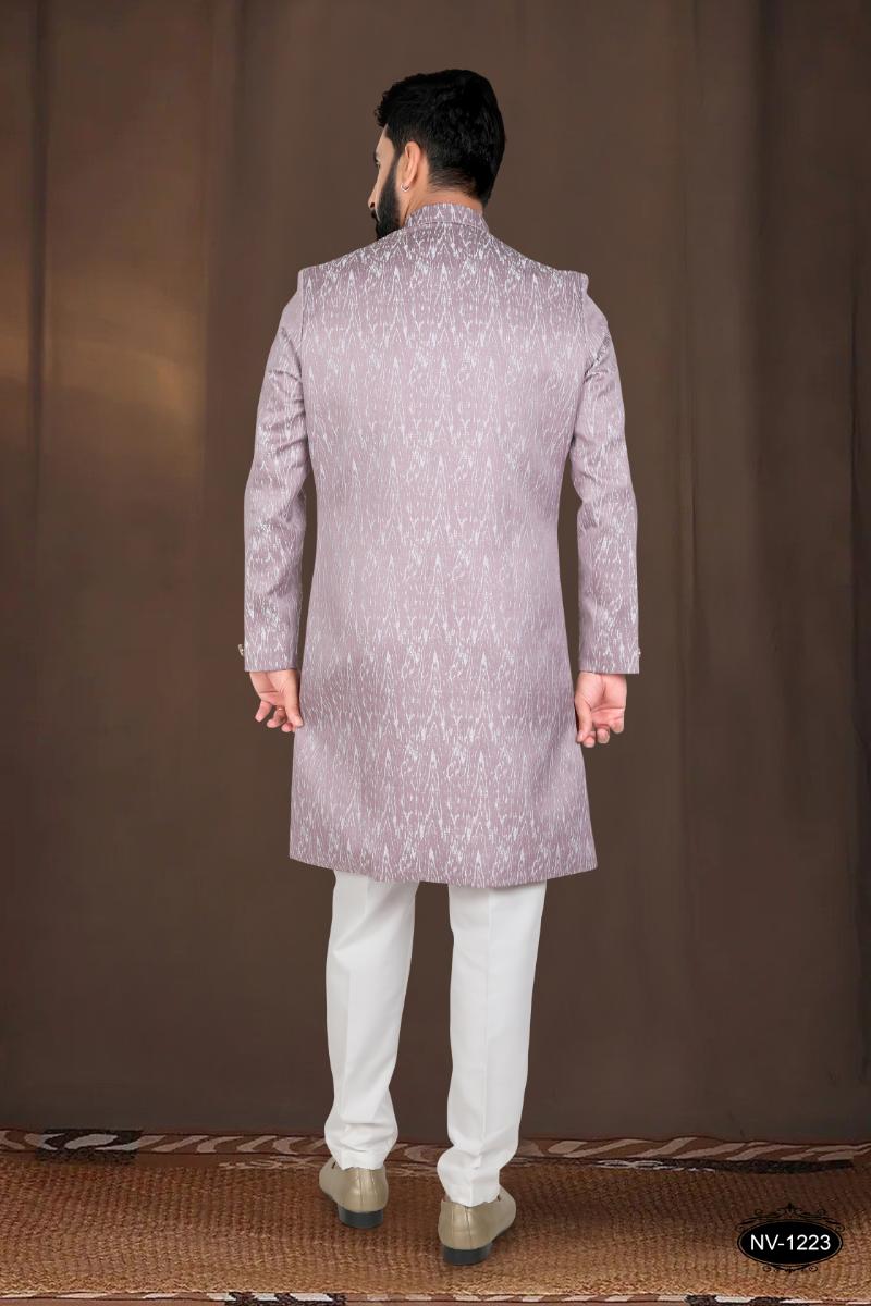 Joban Fashion Men's Pink Woven Jacquard Kurta with Pyjama