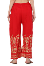 PAVONINE Red Color Floral Half Golden Print Sharara For Women - Distacart
