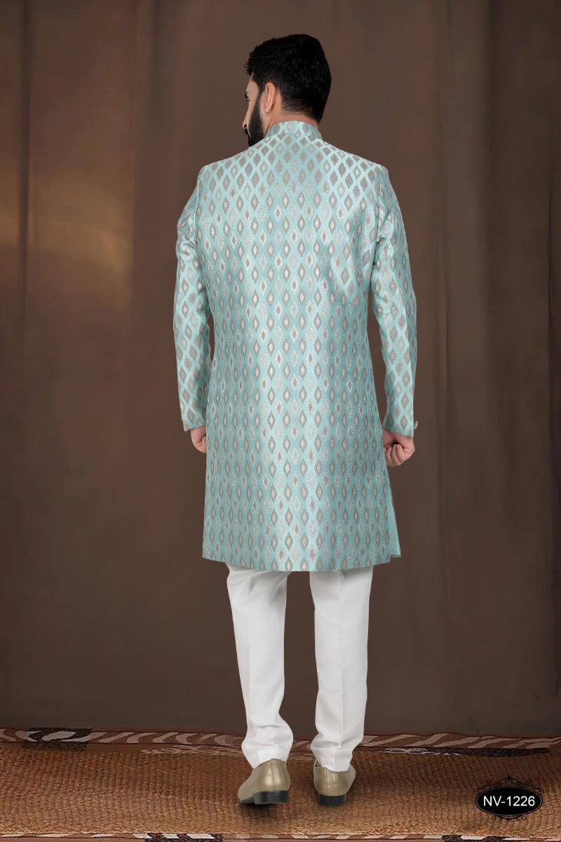 Joban Fashion Men's Green Woven Jacquard Kurta with Pyjama