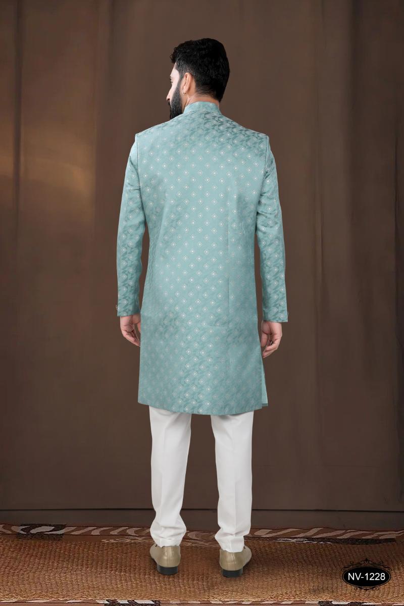 Joban Fashion Men's Green Woven Jacquard Kurta with Pyjama