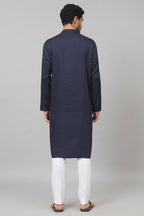 Neckline Embroidered Cotton Kurta by Hilo Design