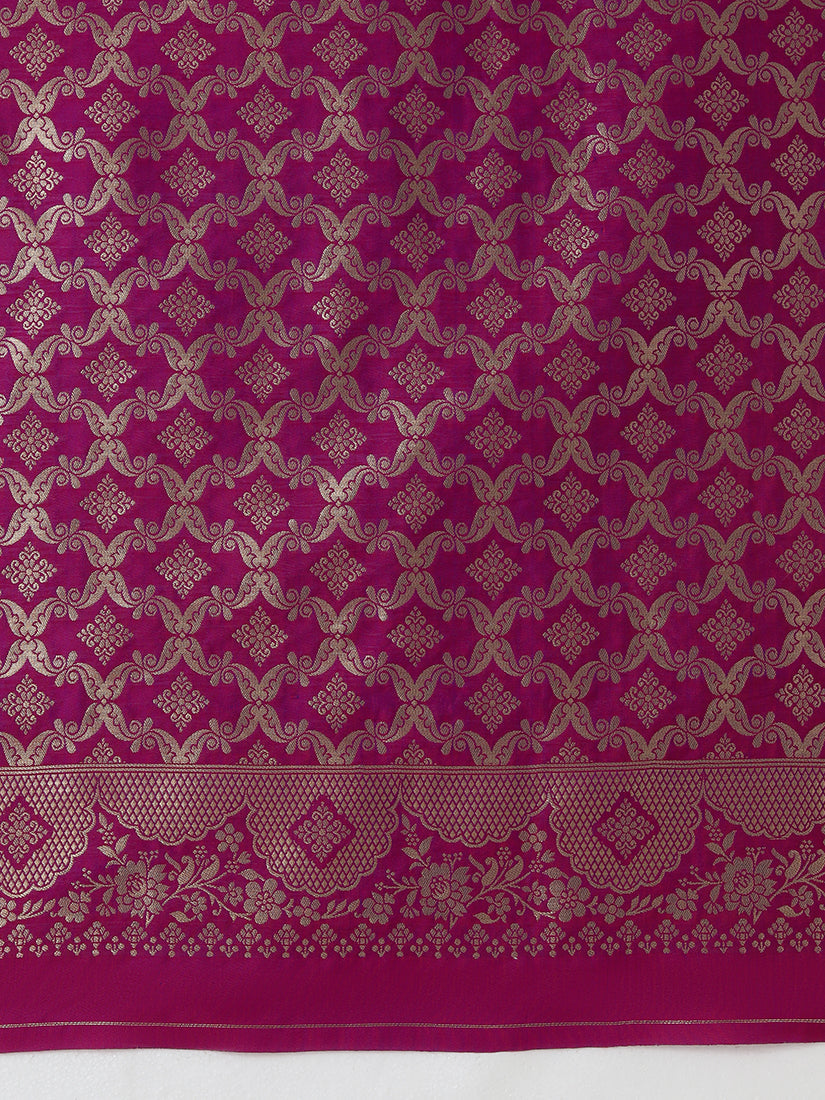 Monjolika Fashion Olive Banarasi Silk Blend SareeWith Zari Woven Rich Brocade Design - Distacart