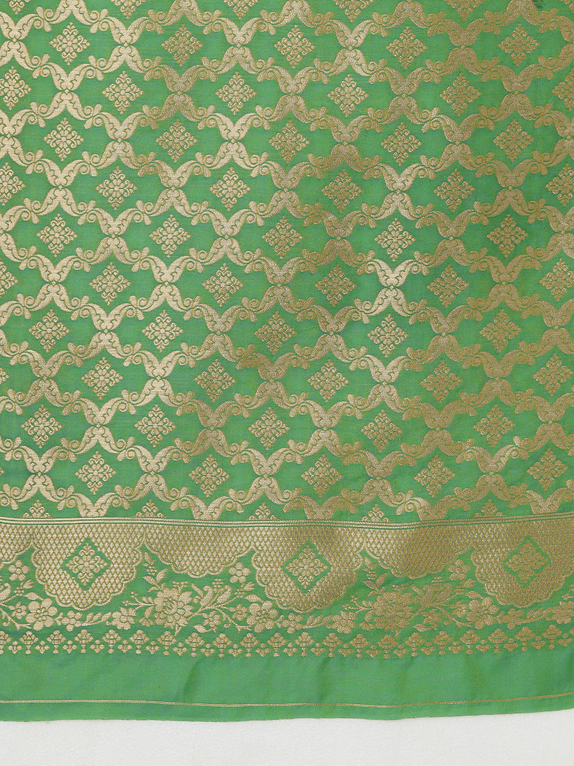 Monjolika Fashion Yellow Banarasi Silk Blend SareeWith Zari Woven Rich Brocade Design - Distacart