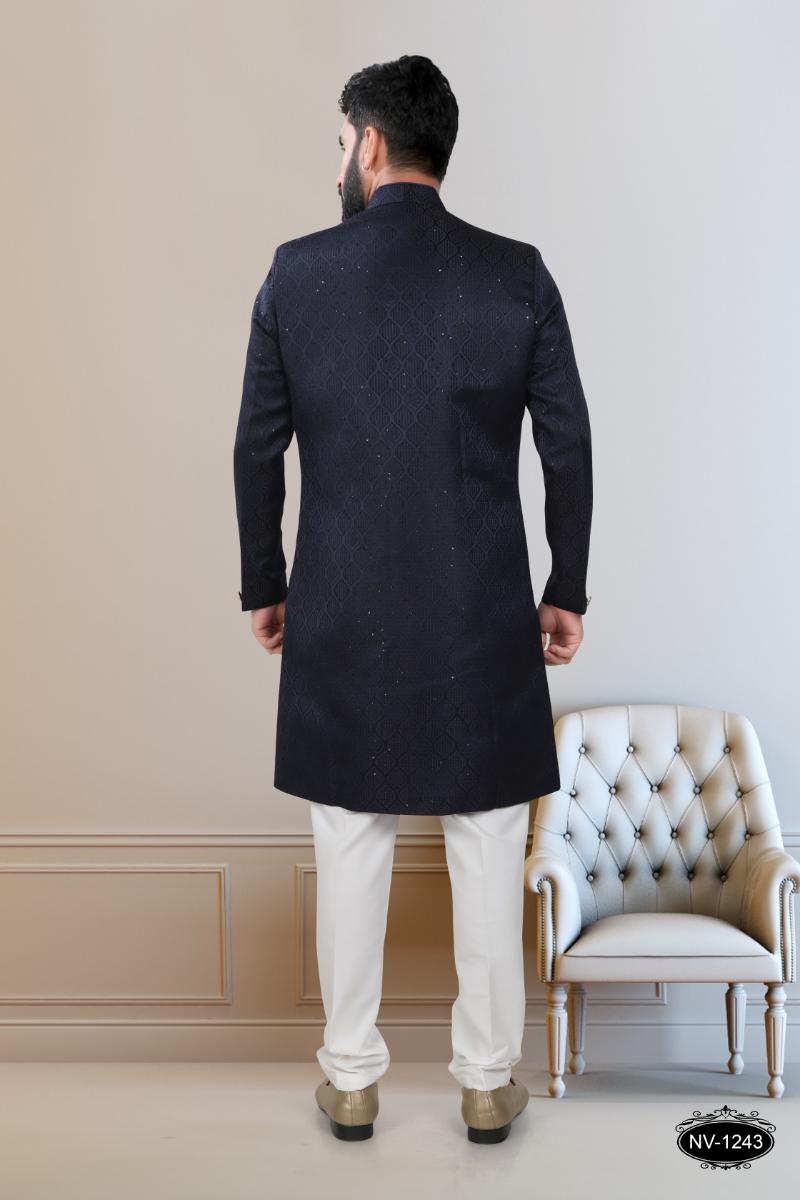 Joban Fashion Men's Navy Blue TR Kurta with Pyjama