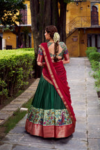 Lorenvalley Fashion Green Aastha Silk Printed with Zari Weaving Work Lehenga Choli with Dupatta - Distacart