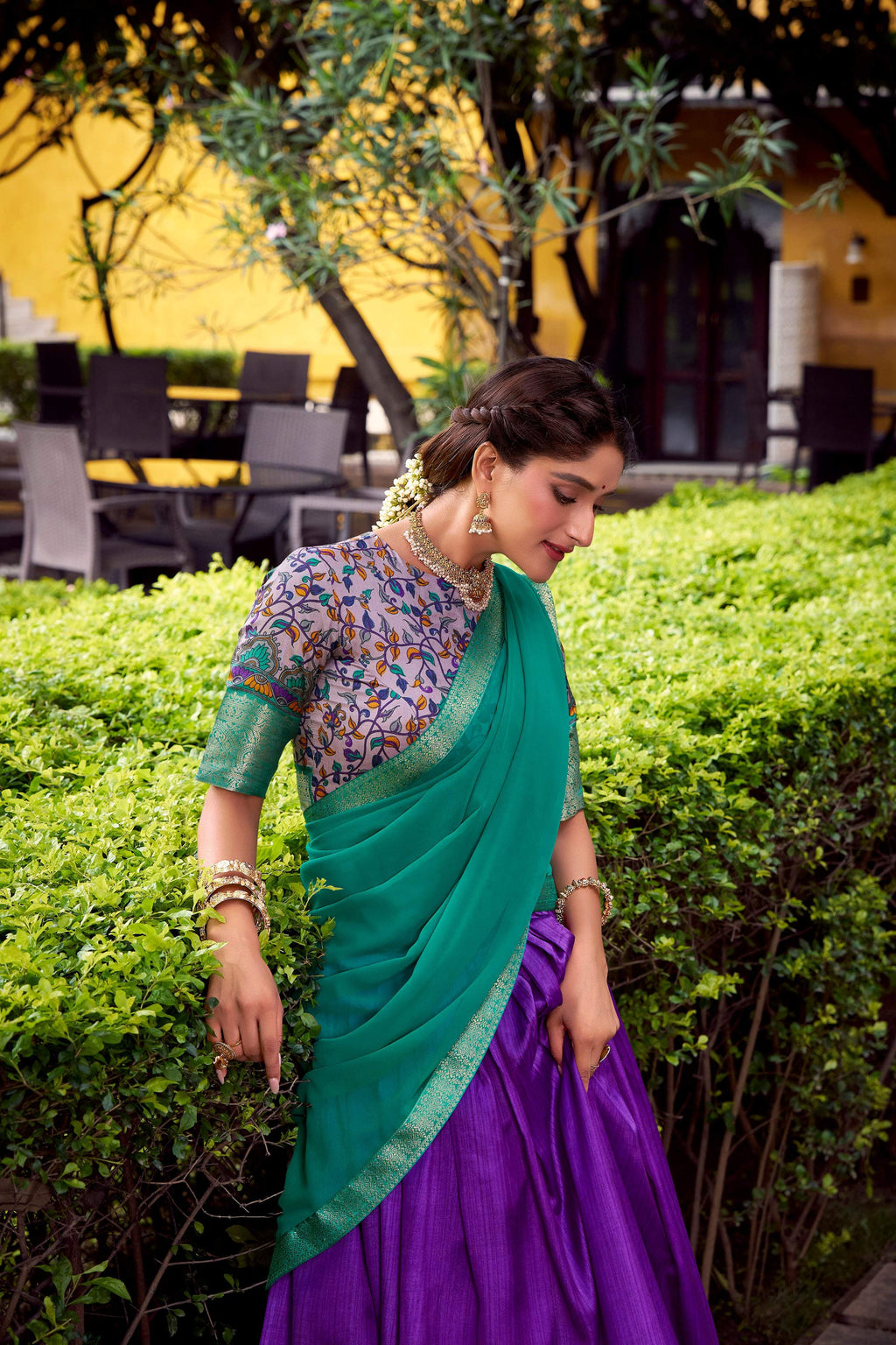 Lorenvalley Fashion Purple Aastha Silk Printed with Zari Weaving Work Lehenga Choli with Dupatta - Distacart