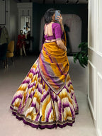 Lorenvalley Fashion Multicolor Tasar Silk Tie and Dye Print with Lace Touch Up Lehenga Choli with Dupatta - Distacart