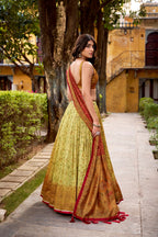 Lorenvalley Fashion Multicolor Vichitra Silk Printed Lehenga Choli with Dupatta - Distacart