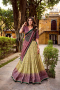 Lorenvalley Fashion Multicolor Vichitra Silk Printed Lehenga Choli with Dupatta - Distacart