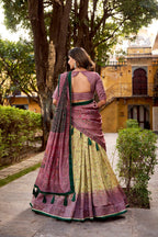 Lorenvalley Fashion Multicolor Vichitra Silk Printed Lehenga Choli with Dupatta - Distacart
