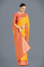 Monjolika Fashion Banarasi Silk Yellow Color Weaving Designer Saree - Distacart