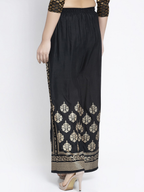 PAVONINE Black Color Block Side Printed Rayon Fabric Sharara For Women - Distacart