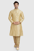 Raivat Ethnic Art Silk Kurta Pajama In Gold Colour - Distacart