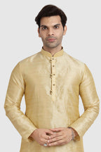 Raivat Ethnic Art Silk Kurta Pajama In Gold Colour - Distacart