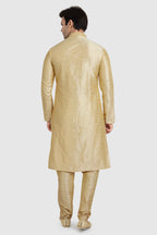 Raivat Ethnic Art Silk Kurta Pajama In Gold Colour - Distacart