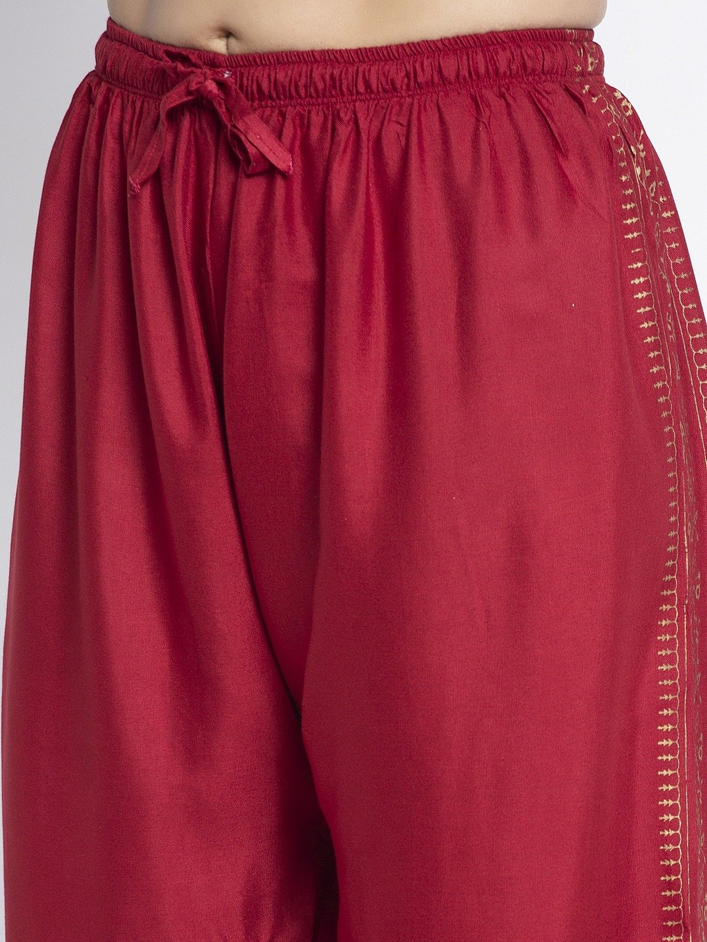 PAVONINE Maroon Color Block Side Printed Rayon Fabric Sharara For Women - Distacart