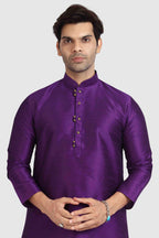 Raivat Ethnic Art Silk Kurta Pajama In Purple Colour - Distacart
