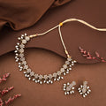 Tehzeeb Creations White Colour Pack of 1 Gold-Polished Choker Necklace Set With Earring For Women & Girls