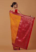 Monjolika Fashion Amber Banarasi Silk Blend SareeWith Traditional & Modern Dulha Dulhan Figure Zari Woven Detailing - Distacart