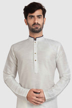 Raivat Ethnic Art Silk Kurta Pajama In Off White Colour