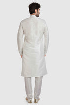 Raivat Ethnic Art Silk Kurta Pajama In Off White Colour