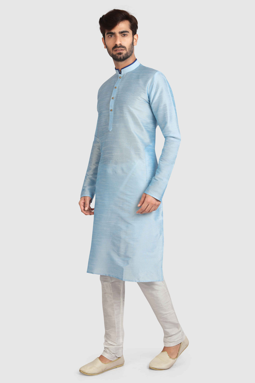 Raivat Ethnic Art Silk Kurta Pajama In Sky Blue Colour