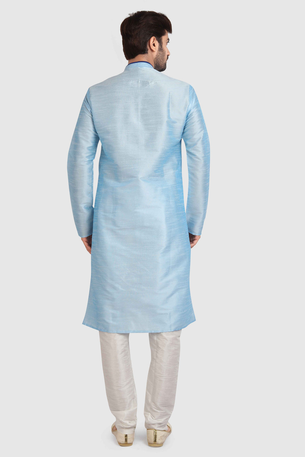 Raivat Ethnic Art Silk Kurta Pajama In Sky Blue Colour