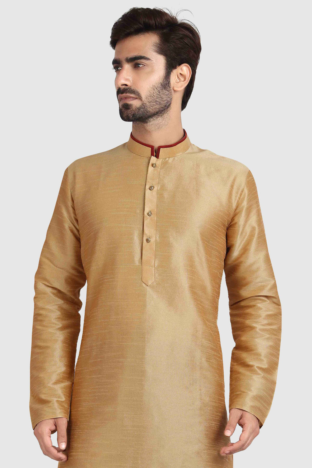 Raivat Ethnic Art Silk Kurta Pajama In Chikoo Colour - Distacart