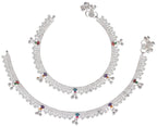 AanyaCentric Silver Plated Traditional Anklets Payal - Classic and Stylish for Women and Girls - Distacart