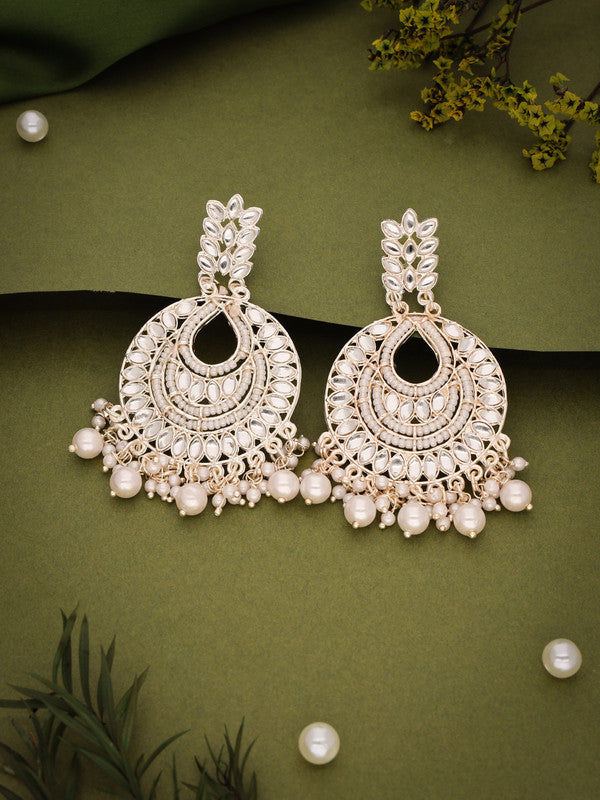 Tehzeeb Creations Pack of 1 Gold Drop & Danglers Earring For Women & Girls Diamond, Pearl Brass Drops & Danglers - Distacart