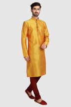 Raivat Ethnic Art Silk Kurta Pajama In Mustard Colour - Distacart