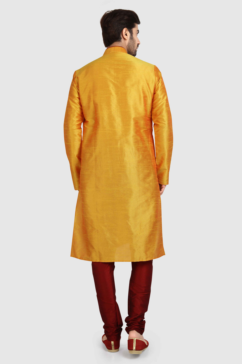 Raivat Ethnic Art Silk Kurta Pajama In Mustard Colour - Distacart