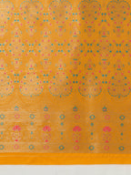 Monjolika Fashion Elegant Yellow Banarasi Silk Blend SareeBrocade Motifs & Zari Woven Splendor - Distacart