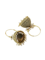 NVR Women Gold Toned Contemporary Jhumkas Earrings - Distacart