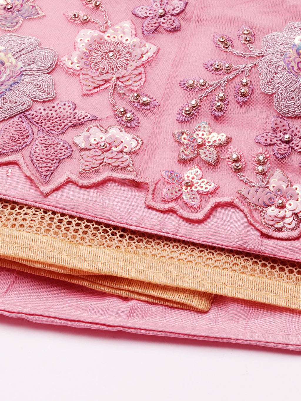 House of Panchhi PINK Net Sequins with heavy Zarkan embroidery Lehenga choli & Dupatta