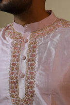 Light Coral Designer Men's Kurta by Hilo Design