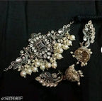 Tehzeeb Creations Women's Silver Colour Peacock Design Necklace And Earrings
