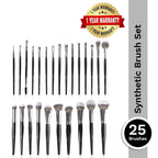 PAC Studio Synthetic Series -Complete Professional Brush Set, Feather Soft Synthetic Bristles, Sturdy Pouch