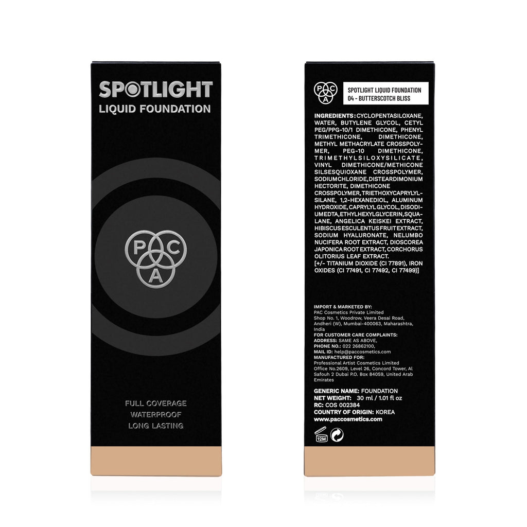 PAC Studio Spotlight Liquid Foundation - 04 Butterscotch Bliss