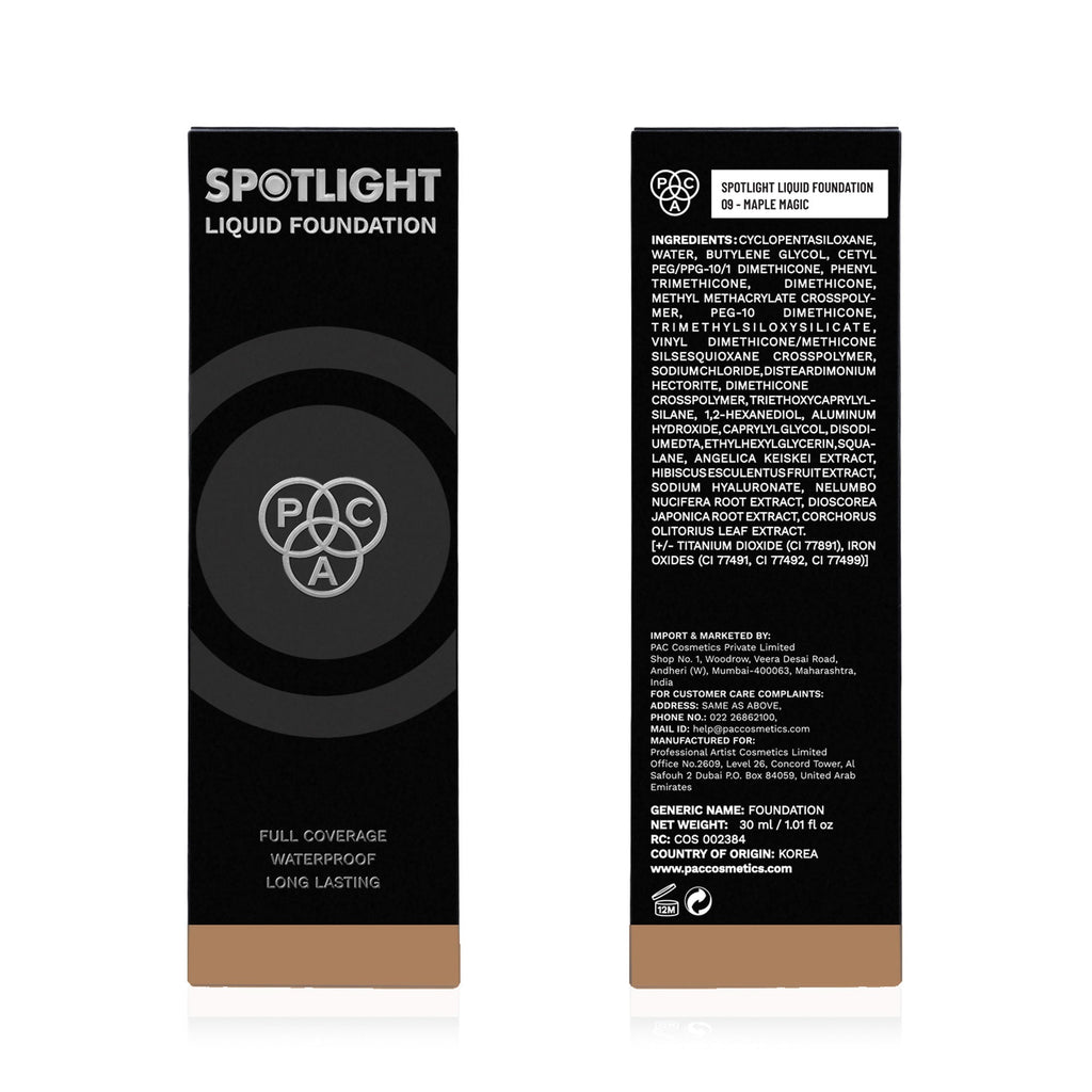 PAC Studio Spotlight Liquid Foundation - 09 Maple Magic