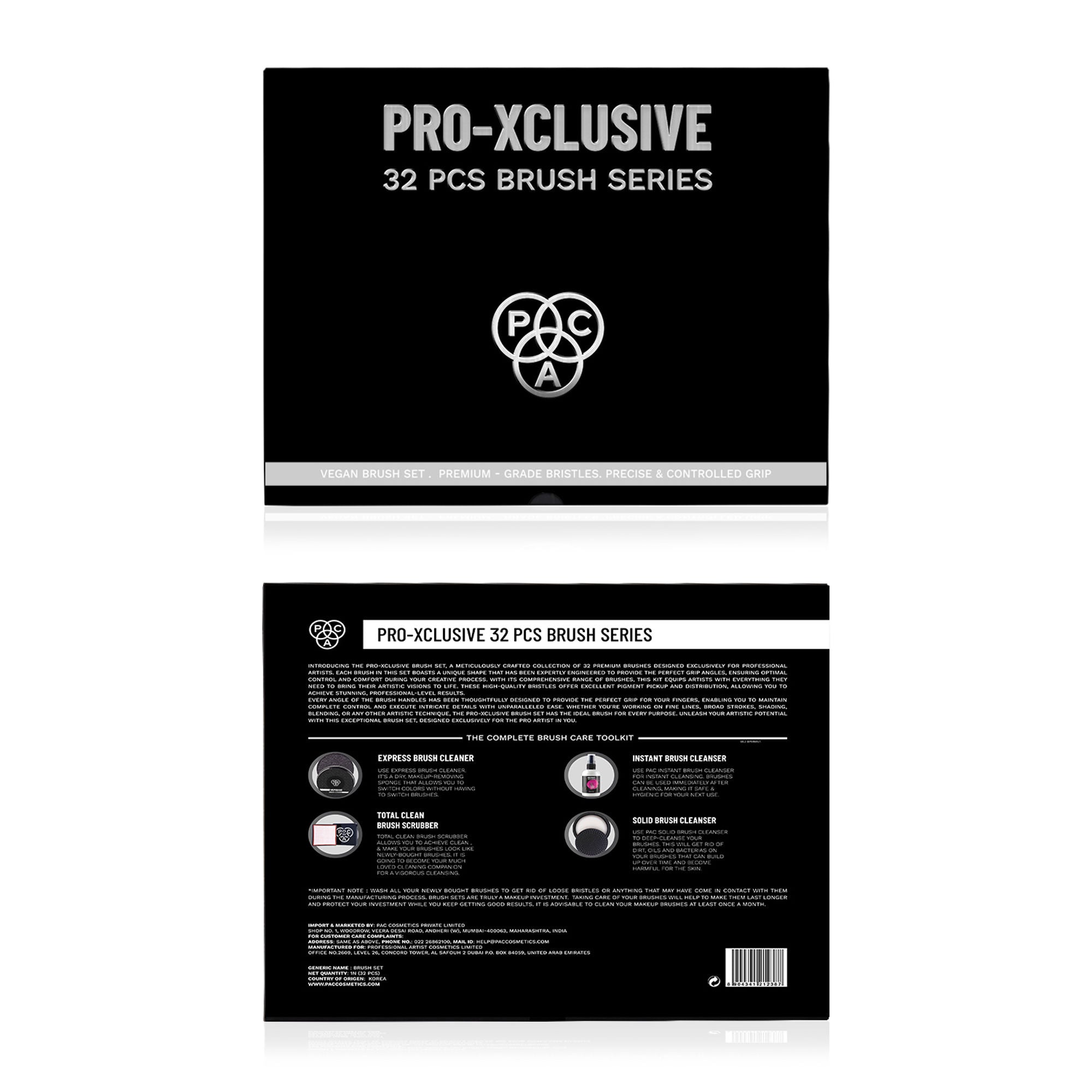 PAC Studio Pro-Xclusive Series - Ultra Luxe Ergonomic Handles, Feather Soft Bristles, Designed For Pro MUAs