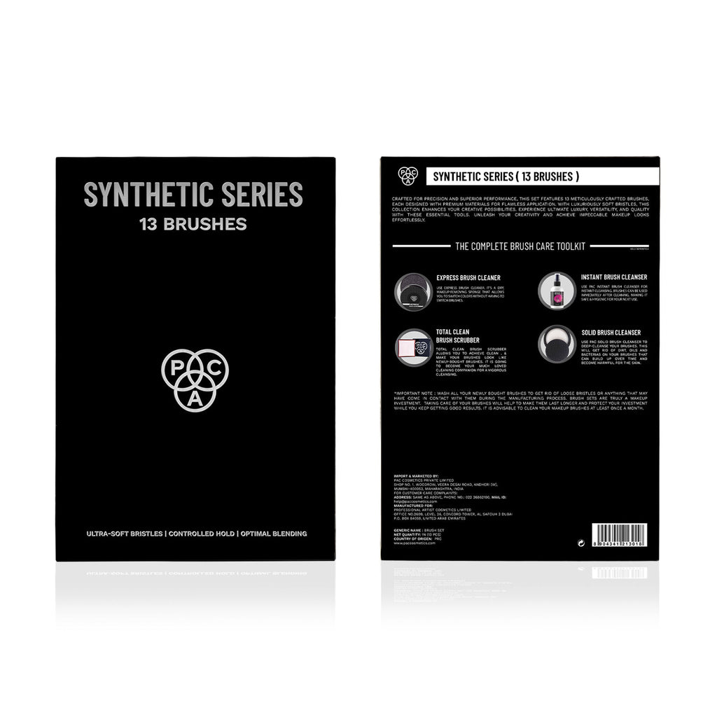 PAC Studio Synthetic Series - Cruelty Free Soft Synthetic Fibres, Brush Organizer, Seamless Application