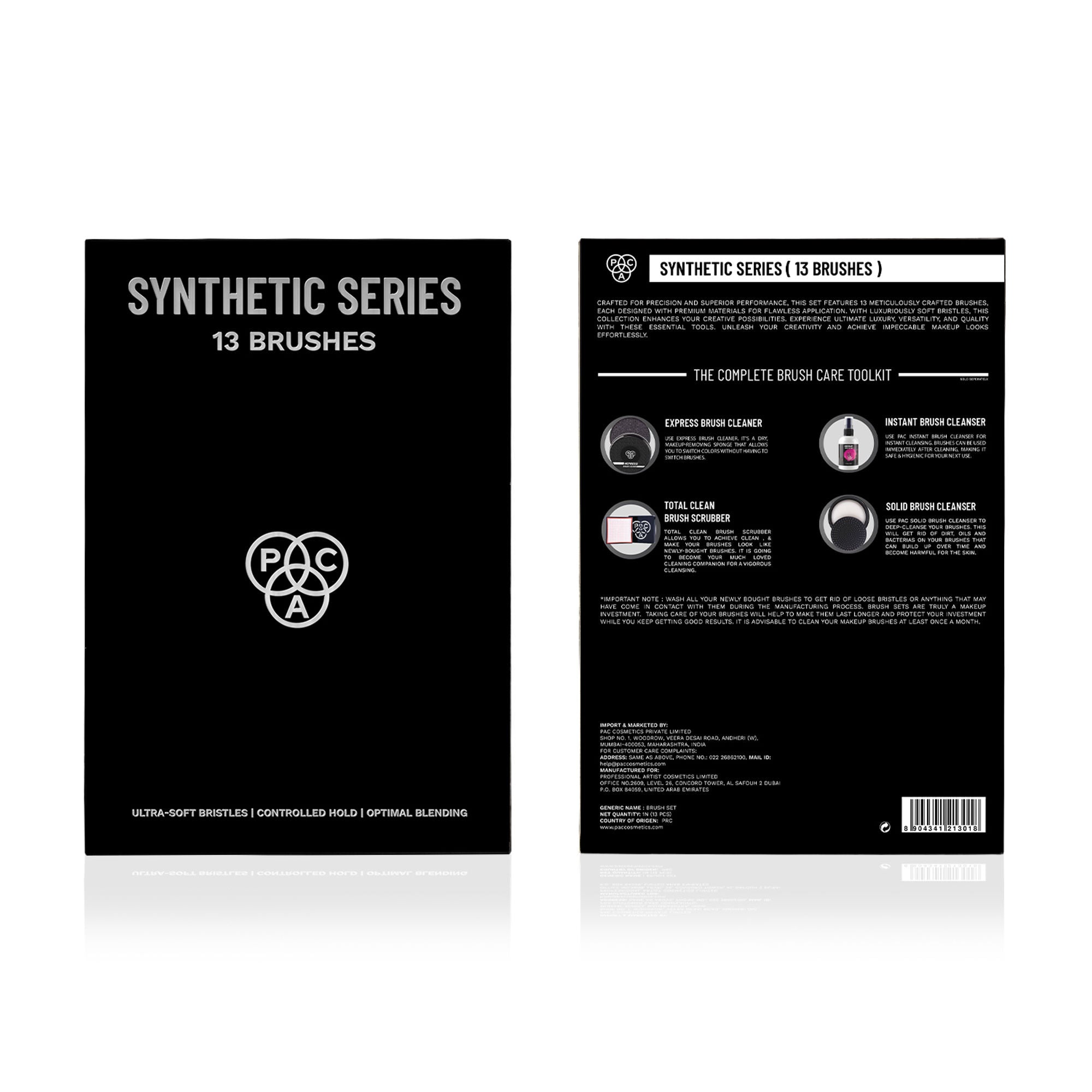 PAC Studio Synthetic Series - Cruelty Free Soft Synthetic Fibres, Brush Organizer, Seamless Application