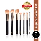PAC Studio Beginner Basic Face & Eye Brush Kit - Sturdy Sleek Handles, Densely Packed Soft Bristles