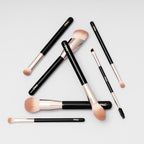 PAC Studio Beginner Basic Face & Eye Brush Kit - Sturdy Sleek Handles, Densely Packed Soft Bristles