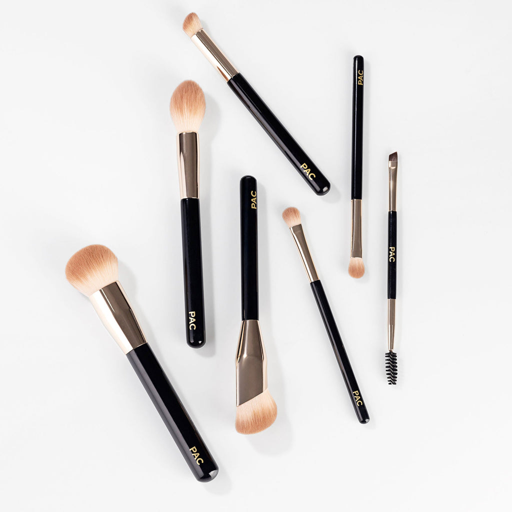 PAC Studio Beginner Basic Face & Eye Brush Kit - Sturdy Sleek Handles, Densely Packed Soft Bristles