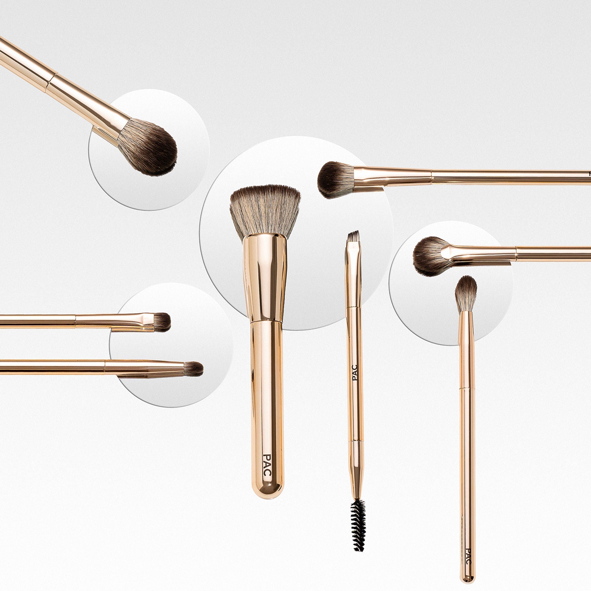 PAC Studio Everyday Glam Brush Kit - Ultra Luxe Handles, All in One Set for Versatile Looks, Elegant Pouch