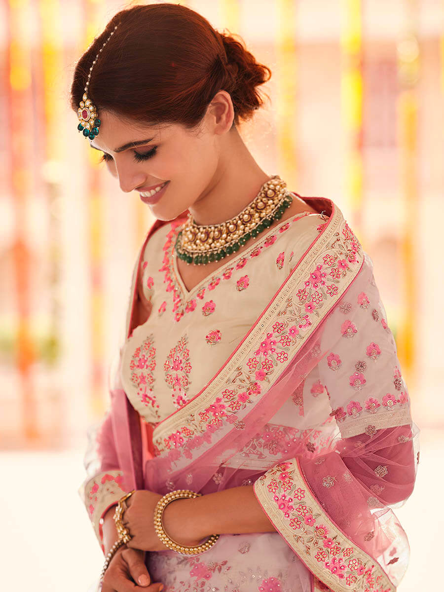 Myra Yellow Crepe Embroidered Designer Lehenga